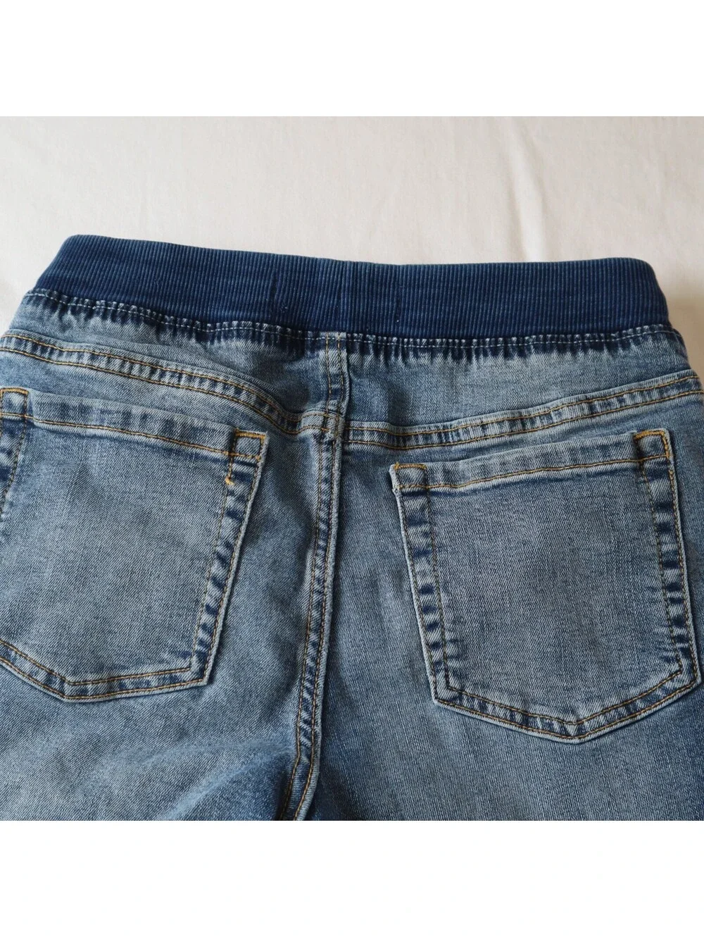 Old Navy Boys Denim Karate Slim Shorts Size L Blue